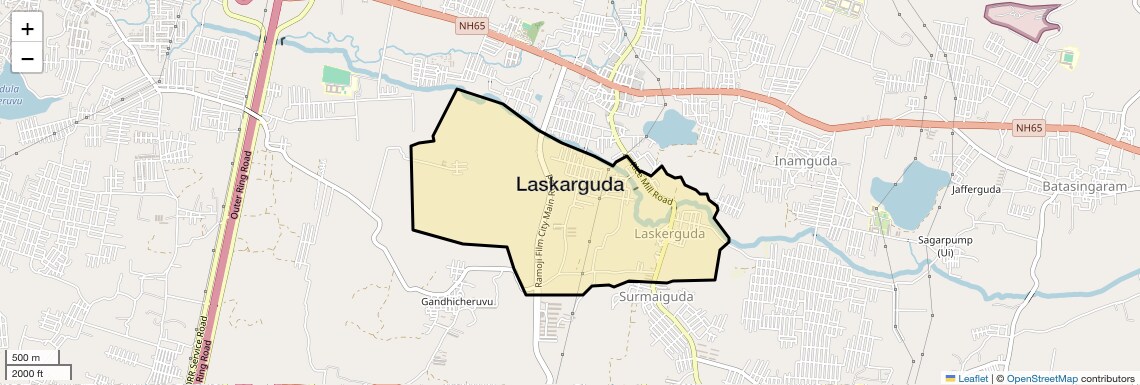 Location Map of Laskarguda, Hyderabad