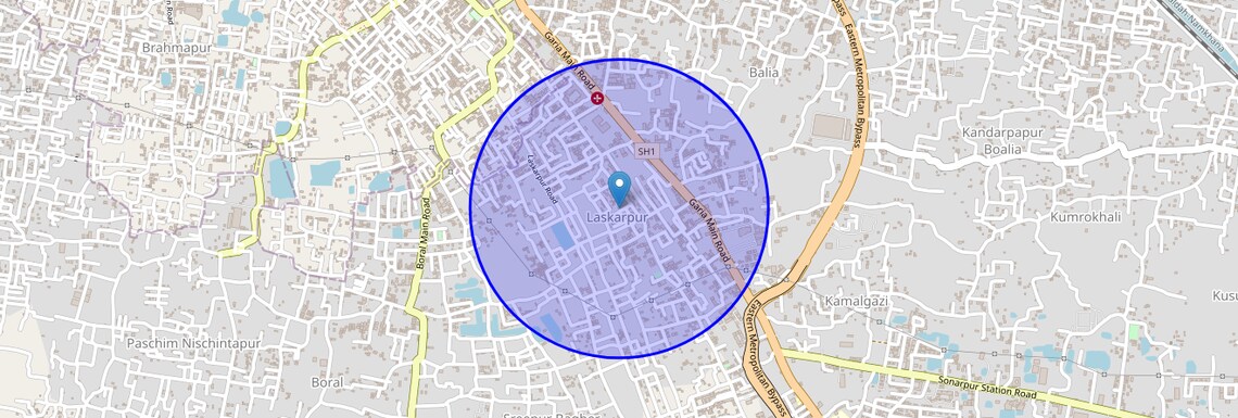 Location Map of Laskarpur, Kolkata