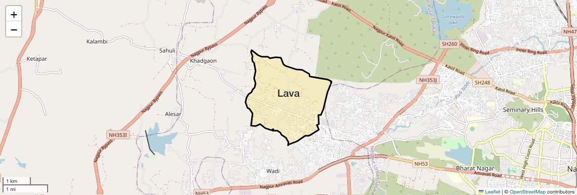 Location Map of Lava, Nagpur