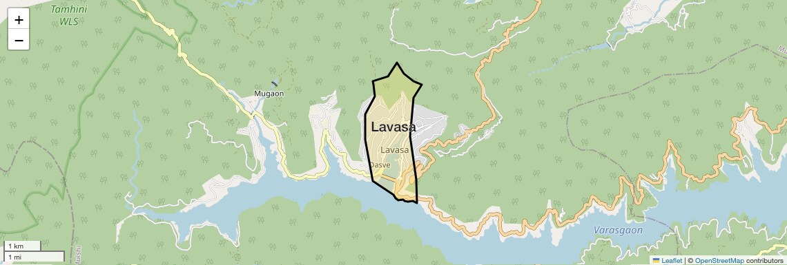 Location Map of Lavasa, Pune