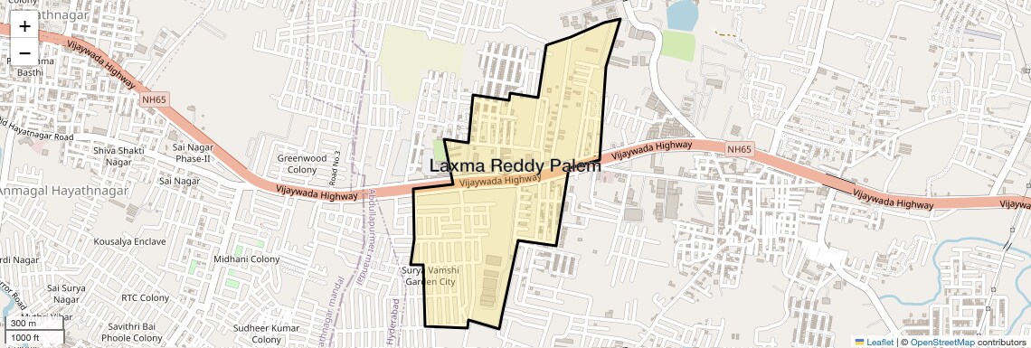 Location Map of Laxma Reddy Palem, Hyderabad