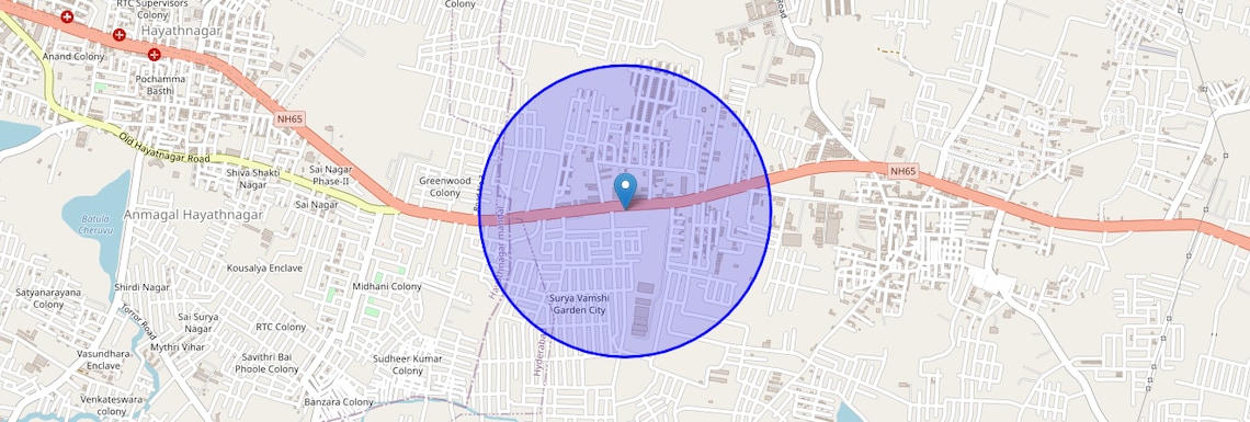 Location Map of Laxma Reddy Palem, Hyderabad