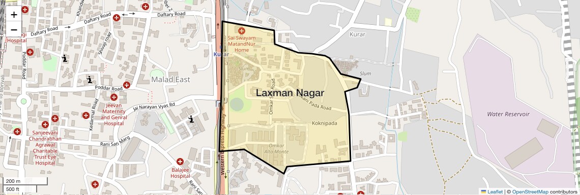 Location Map of Laxman Nagar, Mumbai