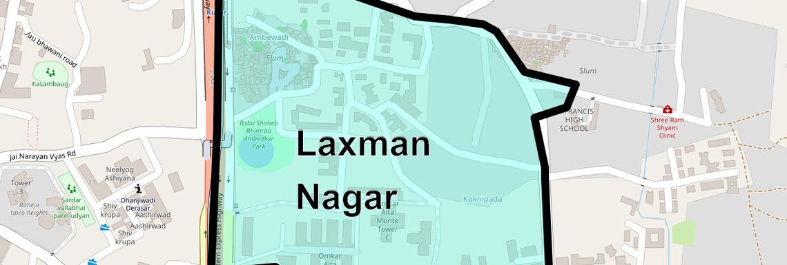 Location Map of Laxman Nagar, Mumbai