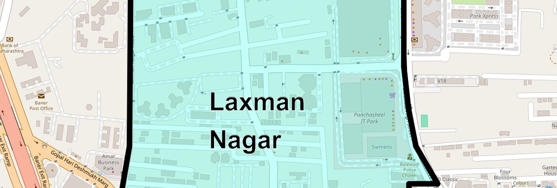 Location Map of Laxman Nagar, Pune