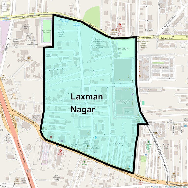 Location Map of Laxman Nagar