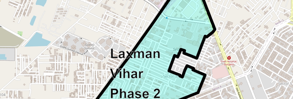Location Map of Laxman Vihar Phase 2, Gurgaon