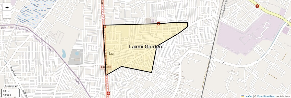 Location Map of Laxmi Garden, Ghaziabad