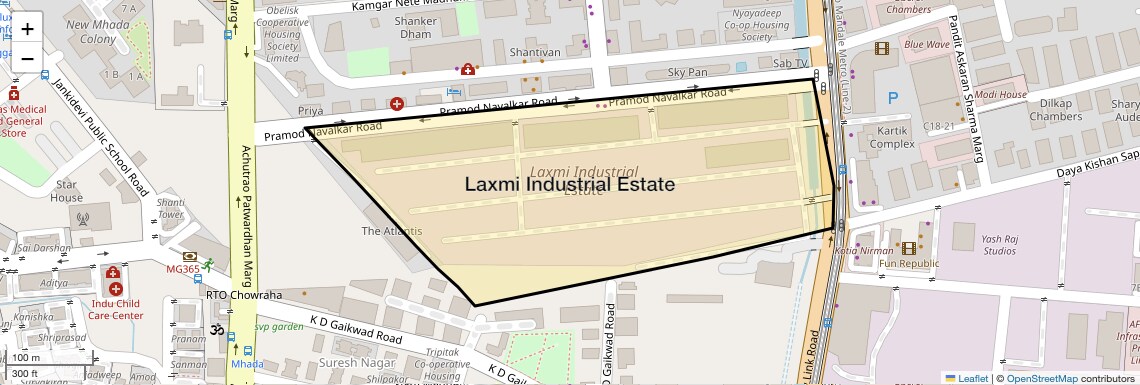 Location Map of Laxmi Industrial Estate, Mumbai