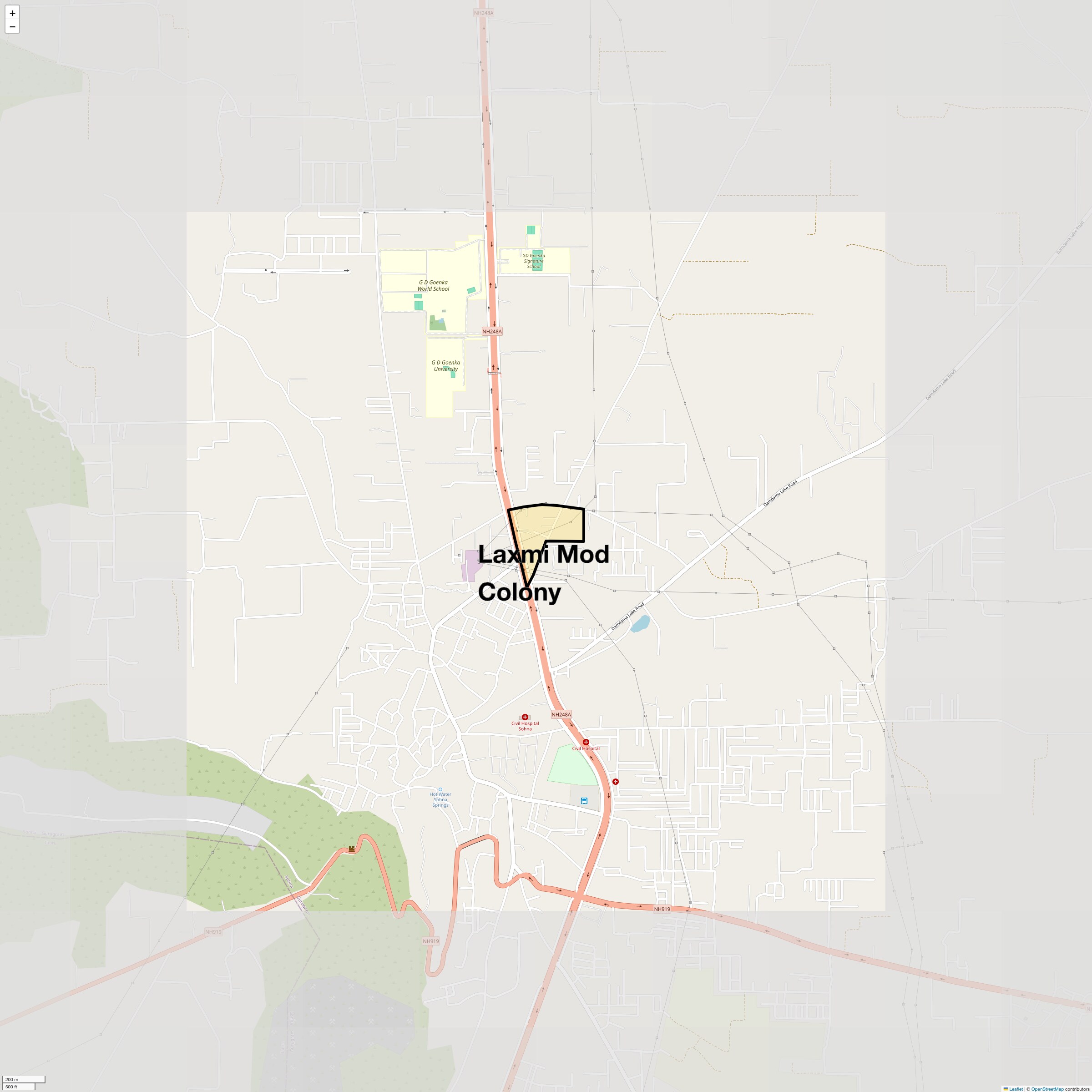 Location Map of Laxmi Mod Colony, Gurgaon