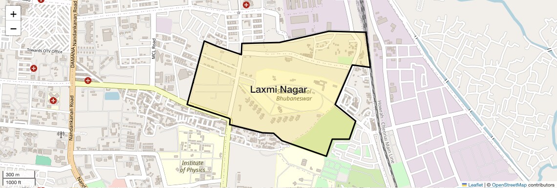 Location Map of Laxmi Nagar, Bhubaneswar