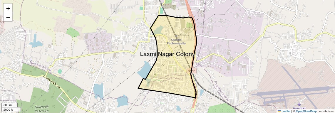 Location Map of Laxmi Nagar Colony, Hyderabad
