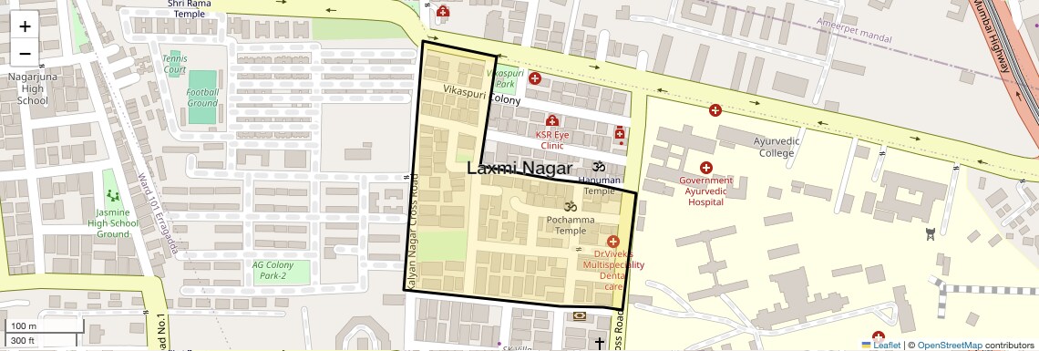 Location Map of Laxmi Nagar, Hyderabad