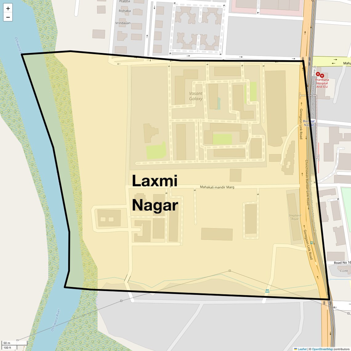 Location Map of Laxmi Nagar, Mumbai