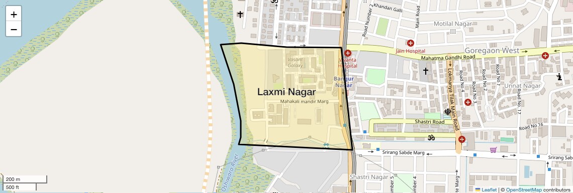 Location Map of Laxmi Nagar, Mumbai