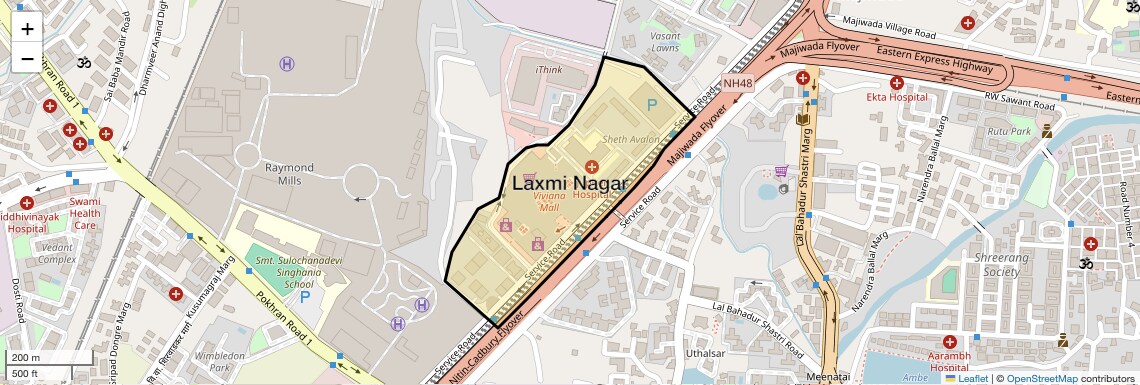 Location Map of Laxmi Nagar, Thane
