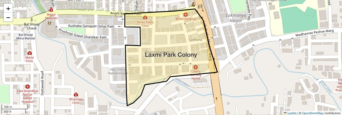 Location Map of Laxmi Park Colony, Pune