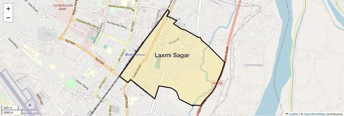 Location Map of Laxmi Sagar, Bhubaneswar