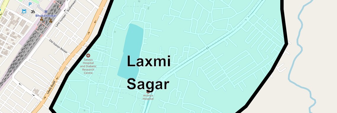 Location Map of Laxmi Sagar, Bhubaneswar