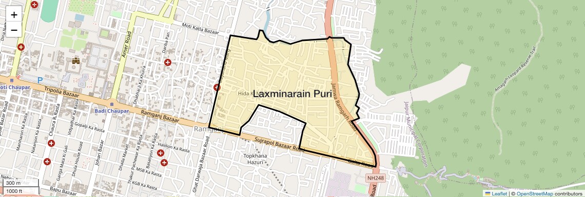 Location Map of Laxminarain Puri, Jaipur