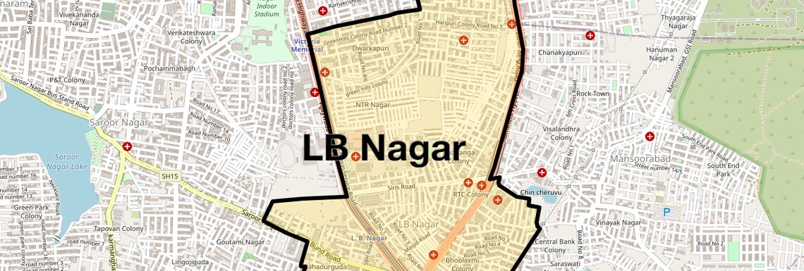 Location Map of LB Nagar, Hyderabad