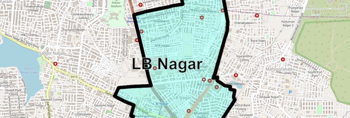 Location Map of LB Nagar, Hyderabad