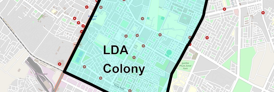 Location Map of LDA Colony, Lucknow