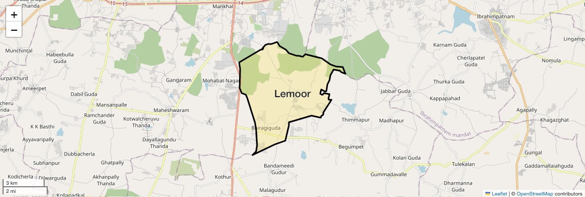 Location Map of Lemoor, Hyderabad