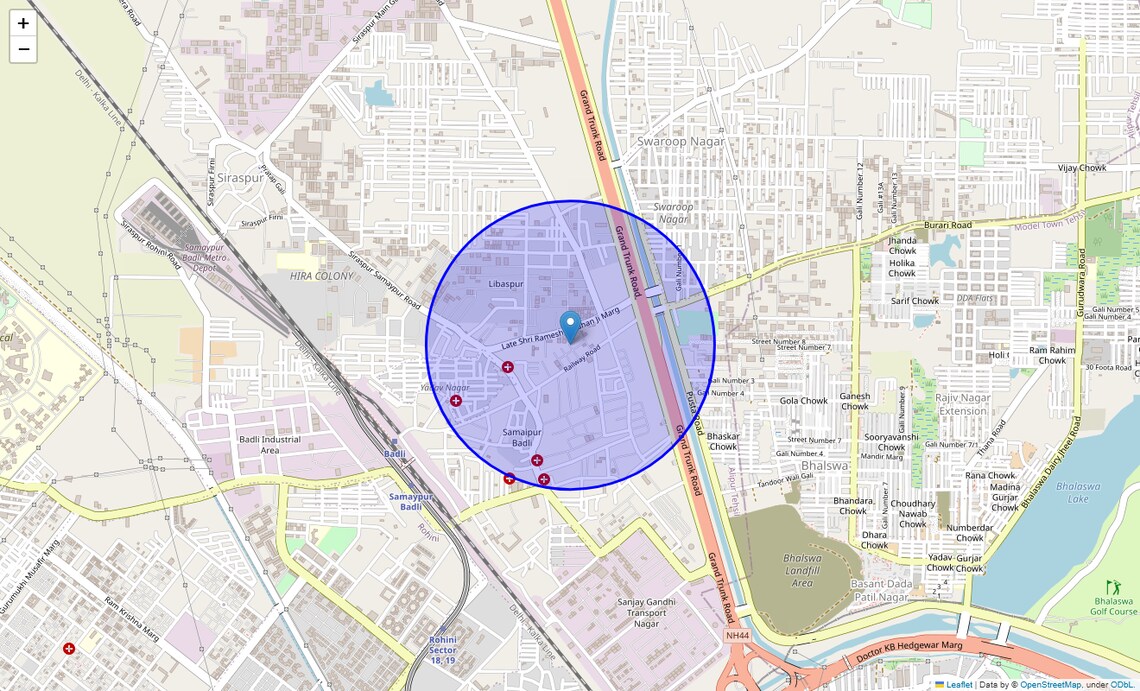 Location Map of Libaspur, Delhi