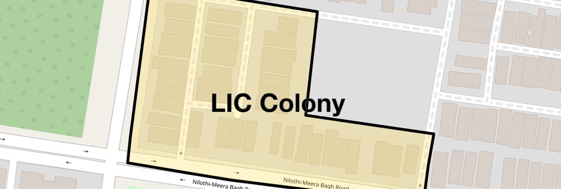 Location Map of Lic Colony, Delhi