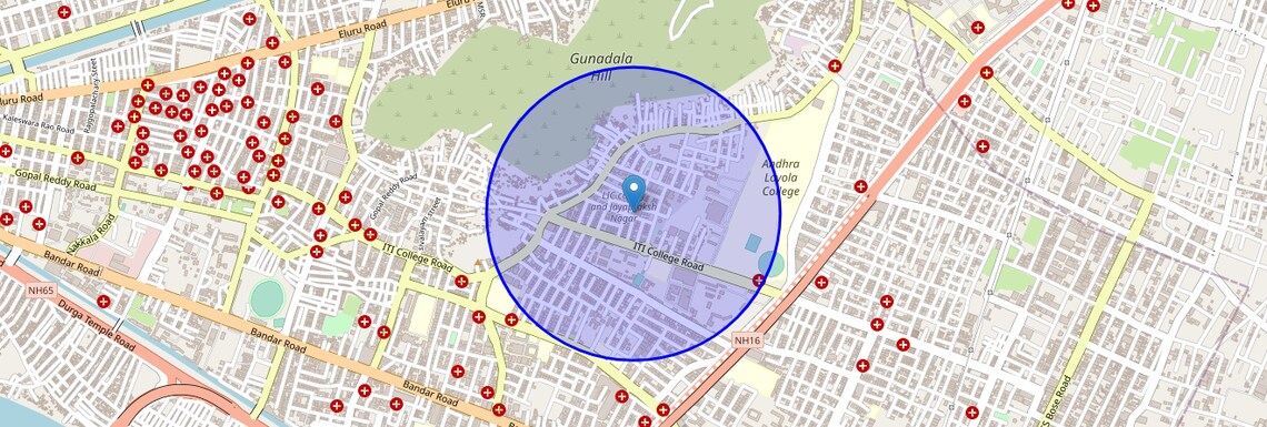 Location Map of LIC Colony, Vijayawada