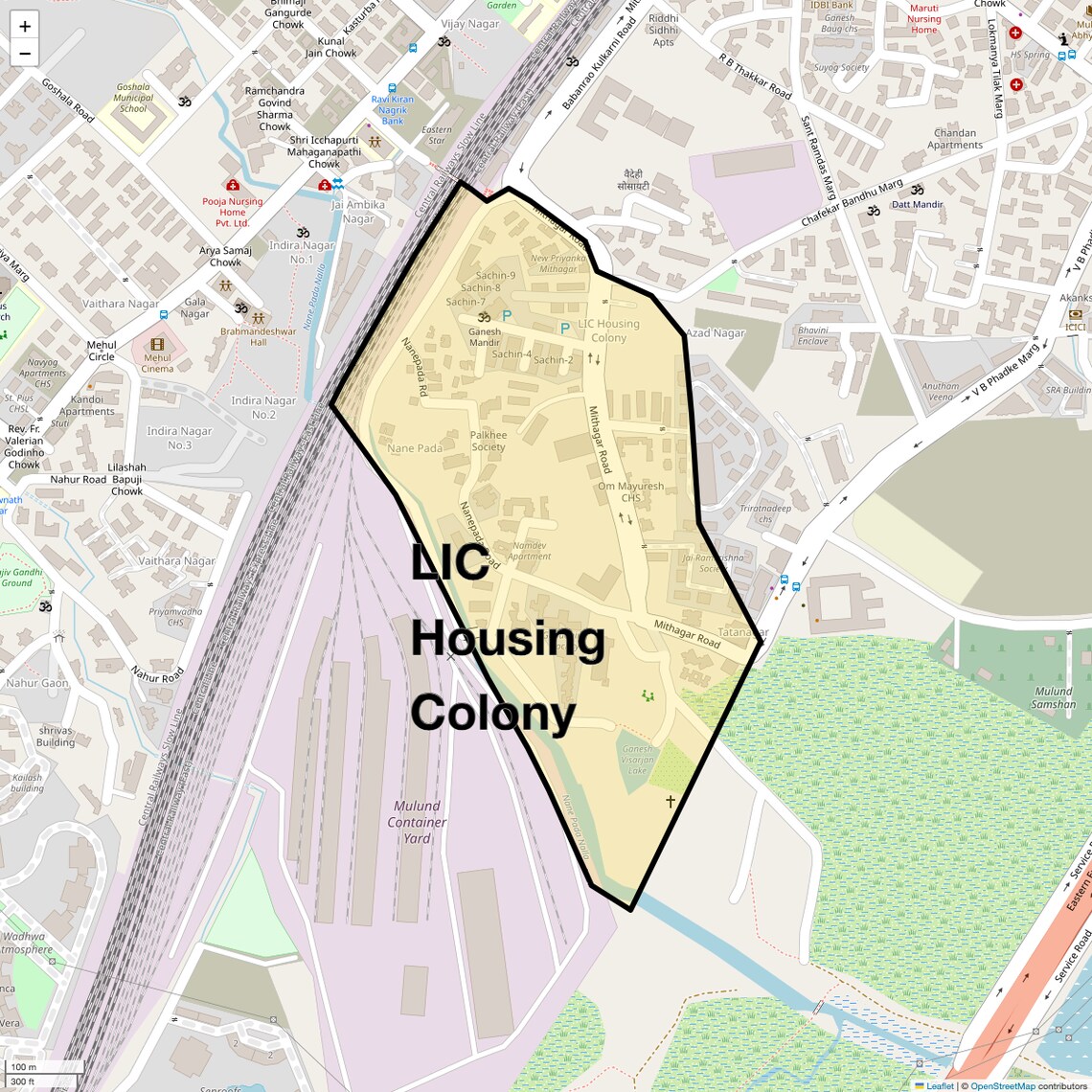 Location Map of Lic Housing Colony, Mumbai