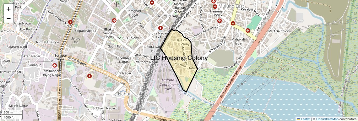 Location Map of LIC Housing Colony, Mumbai