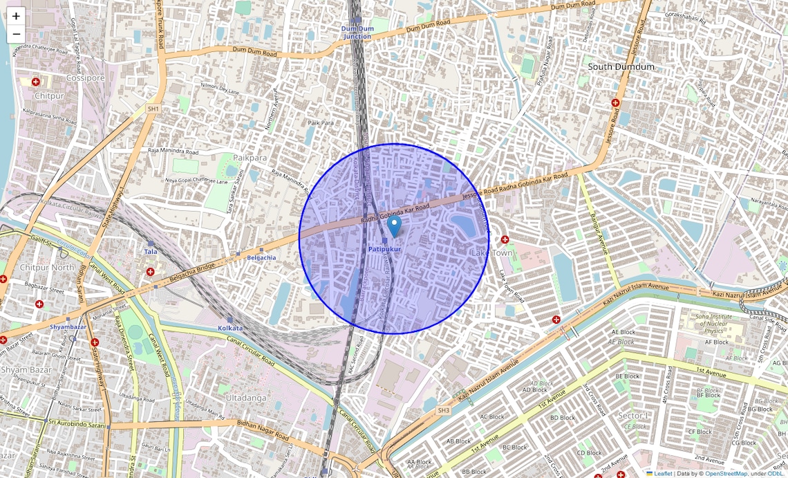 Location Map of Lilua, Kolkata