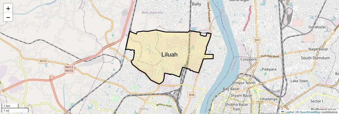 Location Map of Liluah, Kolkata