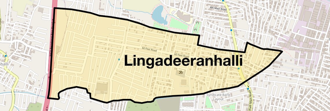 Location Map of Lingadeeranhalli, Bangalore
