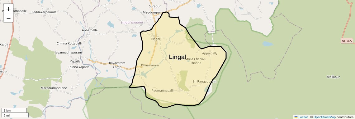 Location Map of Lingal, Hyderabad