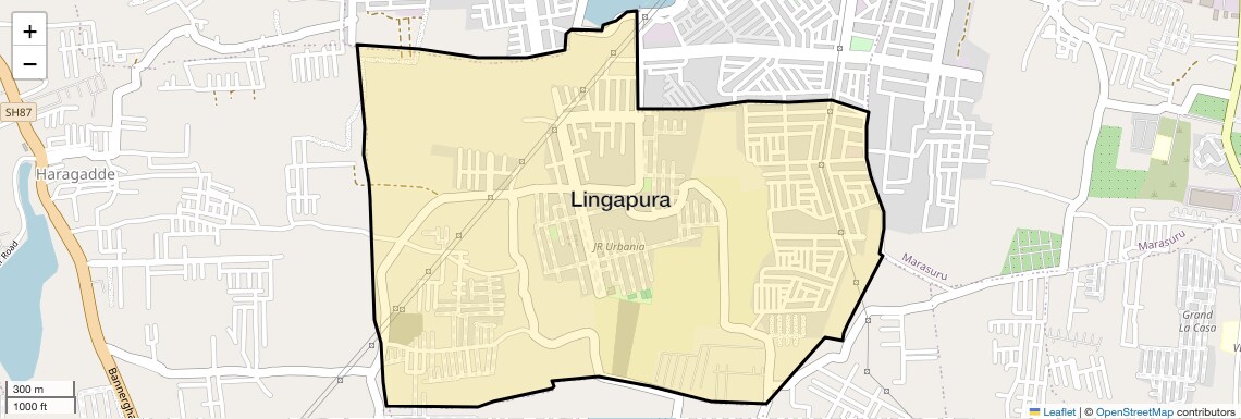 Location Map of Lingapura, Bangalore