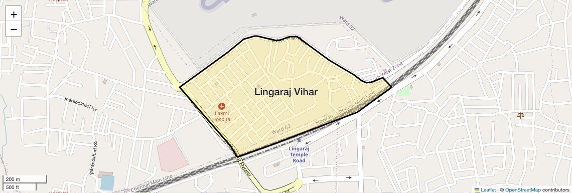 Location Map of Lingaraj Vihar, Bhubaneswar