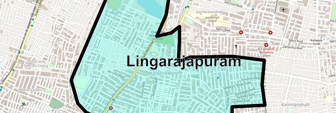 Location Map of Lingarajapuram, Bangalore