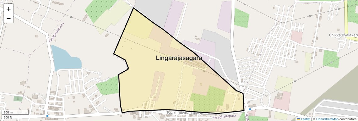 Location Map of Lingarajasagara, Bangalore
