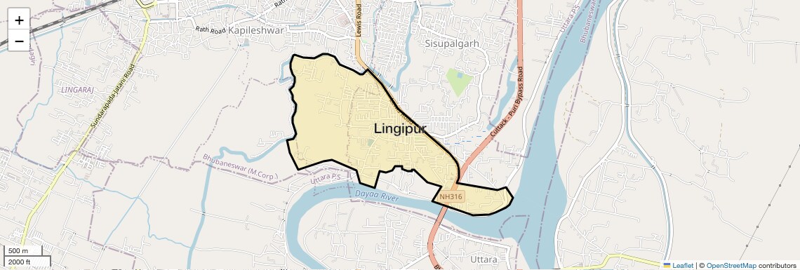 Location Map of Lingipur, Bhubaneswar