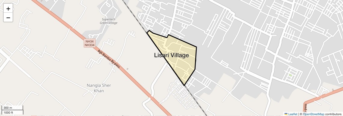 Location Map of Lisari Village, Meerut