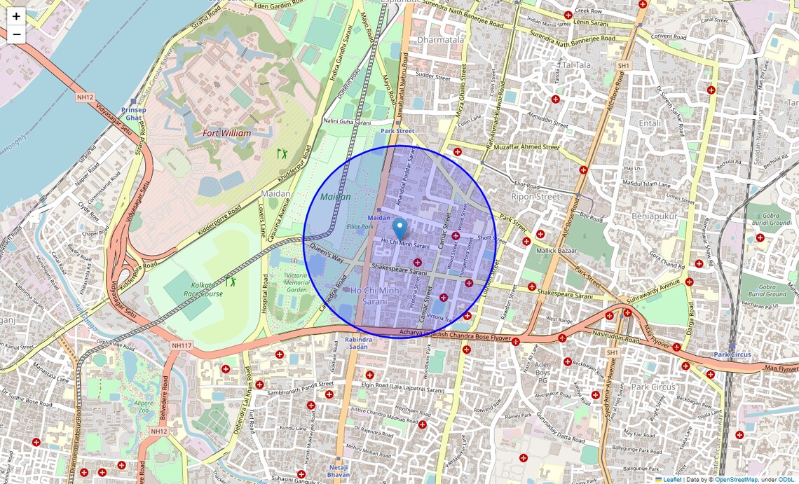 Location Map of Little Russel Street, Kolkata