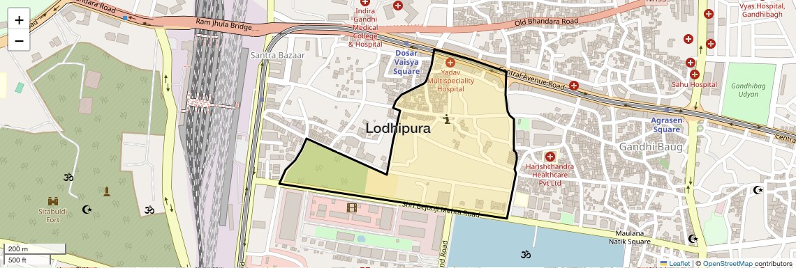 Location Map of Lodhipura, Nagpur