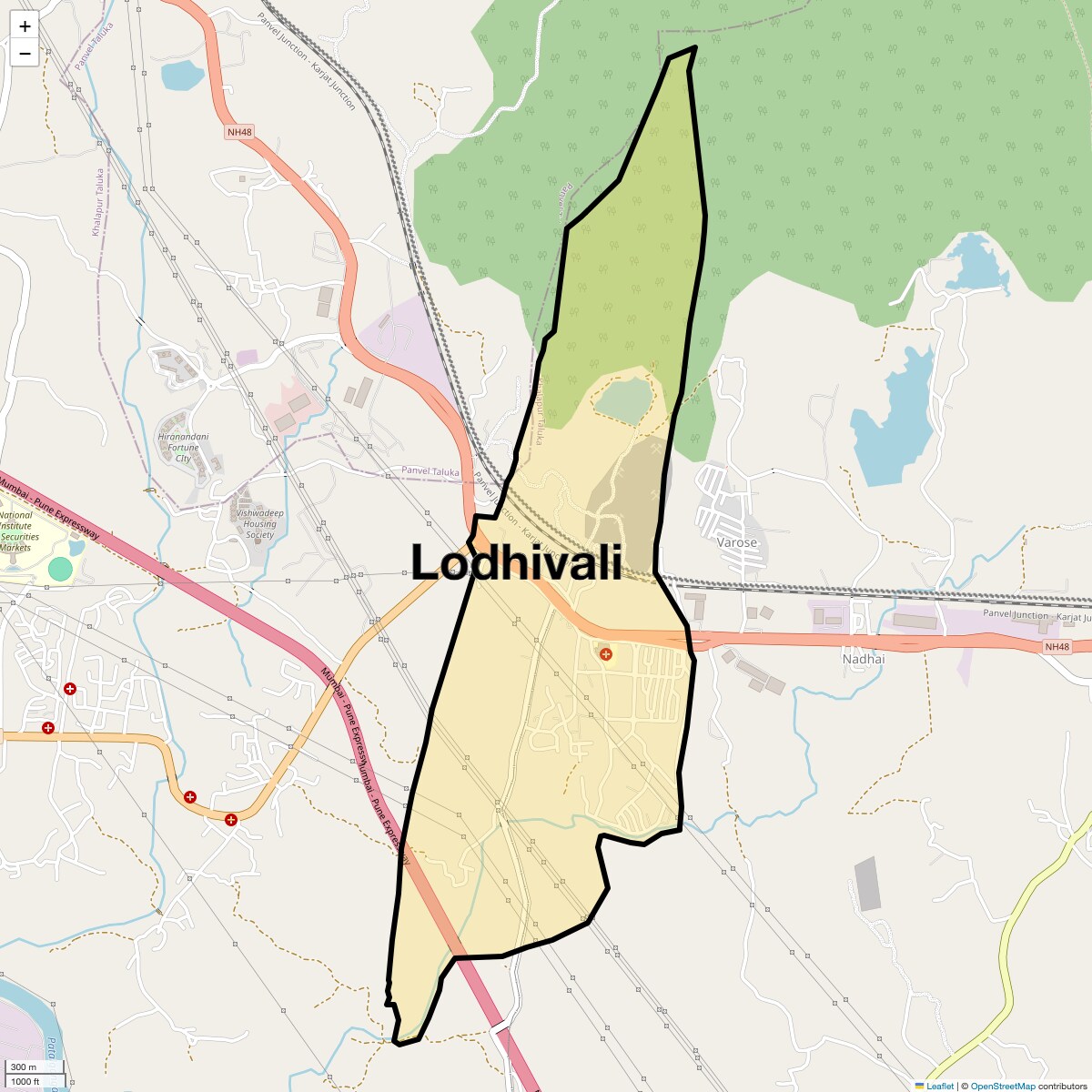 Location Map of Lodhivali, Navi Mumbai