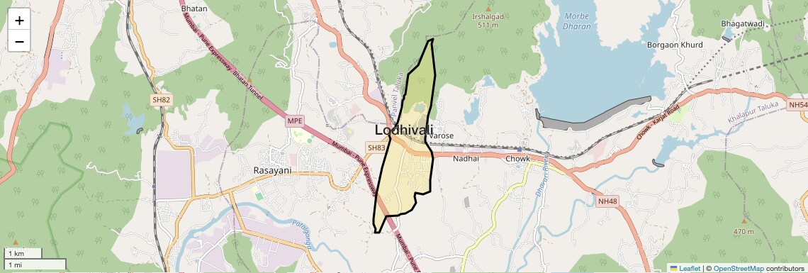 Location Map of Lodhivali, Navi Mumbai