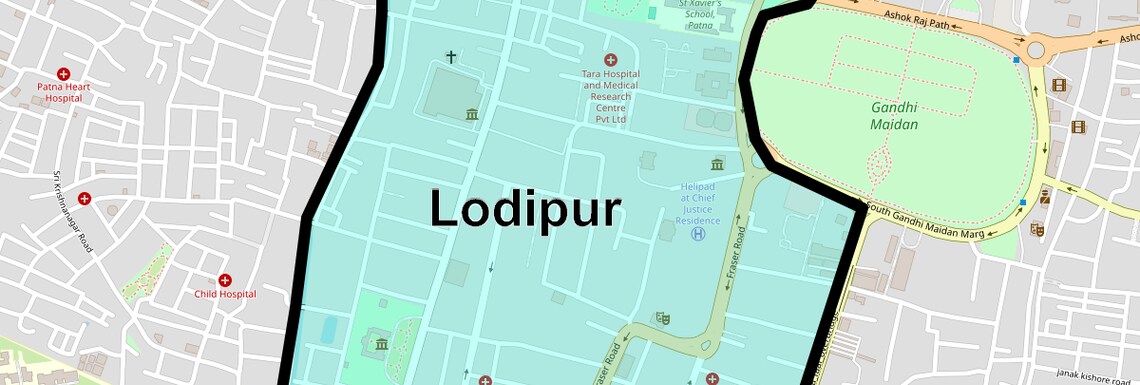 Location Map of Lodipur, Patna