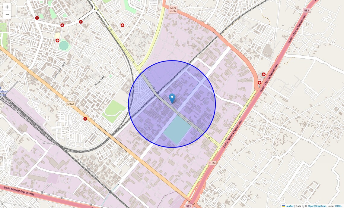 Location Map of Loha Mandi Bulandshahar Road Area, Ghaziabad