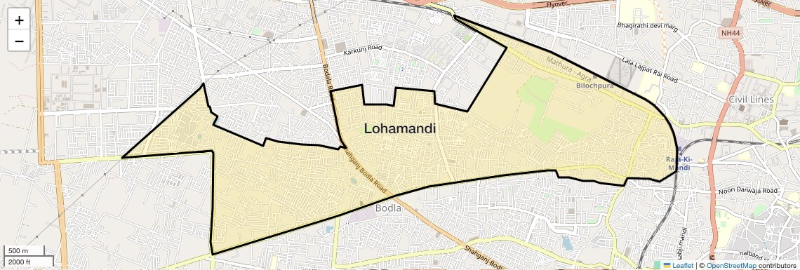 Location Map of Lohamandi, Agra